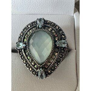 Vintage Sterling Silver Ring With Faux Gemstones 9.86g